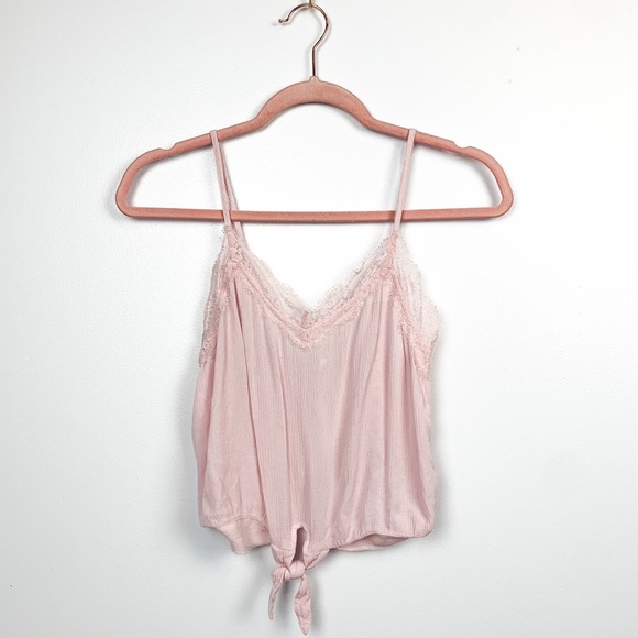 Garage Light Pink Spaghetti Strap Crop Top - Picture 1 of 10